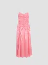 Khaite Womens Azalea Raina Ruched Silk Dress In Pink