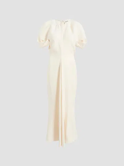 Khaite Ria Silk-blend Midi Dress In White