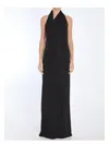 Khaite Coraline Knit Halter Maxi Dress In Black