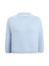 Khaite Sabina Crew-neck Cropped Sweater In Blue