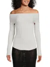 Khaite Salma Off-the-shoulder Cutout Metallic Ribbed-knit Top In Chrome Grey
