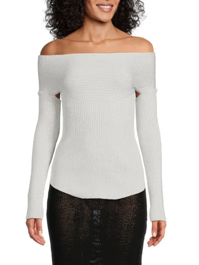 KHAITE WOMEN'S SALMA VIRGIN WOOL BLEND OFF-SHOULDER TOP