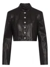 Khaite Samuelson Cropped Duchesse-satin Jacket In Black