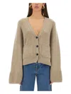 Khaite Scarlet Cashmere-blend Cardigan In Beige