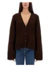 Khaite Scarlet Cashmere Cardigan In Brown