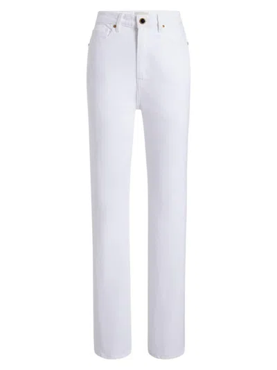 Khaite Shalbi High-rise Straight-leg Ankle Jeans In White