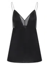 Khaite Deep V-neck Silk Top With Spaghetti Straps