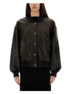 Khaite Spence Leather Bomber Jacket In Black