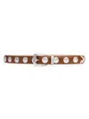 Khaite Women's The Benny Studded Leather Belt In Brown