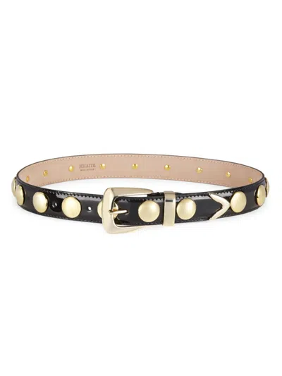 Khaite Women's The Benny Studded Leather Belt In Metallic