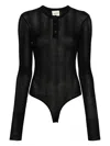 Khaite Janelle Cotton Blend Bodysuit In Black