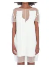 Khaite Winona Paneled Crepe Mini Dress In White
