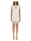 Khaite Winona Paneled Crepe Mini Dress