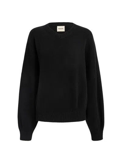 Khaite Wolfe Cashmere Knit Sweater In Black
