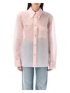 Khaite Yatty Silk-organza Shirt In Soft Pink