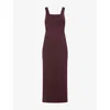 Khaite Womens Almandine Dixi Square-neck Knitted Maxi Dress In Brown