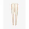 Khaite Beige Semi-transparent Silk Pants With Drawstring Waist In Beige