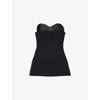 Khaite Strapless Black Top With Sweetheart Neckline In Black