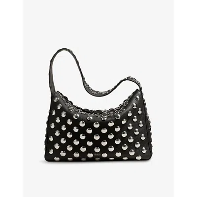 Khaite Womens Black Elena Medium Stud-embellished Pebbled-leather Shoulder Bag