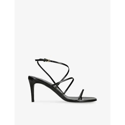 KHAITE WOMENS LOOP HEELED LEATHER SANDALS BLACK EUR 40 / 7 UK