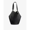 Khaite Small Lotus Leather Top Handle Bag In Black