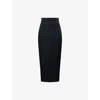 Khaite Womens Black Loxley Woven Pencil Midi Skirt In Black