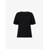 Khaite Womens Black Mae Short-sleeves Cotton-jersey T-shirt Xs In Black