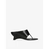 Khaite Black Marlow Sculptural Leather Mules In Black