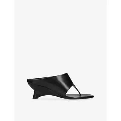 KHAITE WOMENS MARLOW 55 LEATHER HEELED MULES BLACK EUR 41 / 8 UK