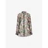 Khaite Goya Floral Silk Chiffon Button-down Top In Multi