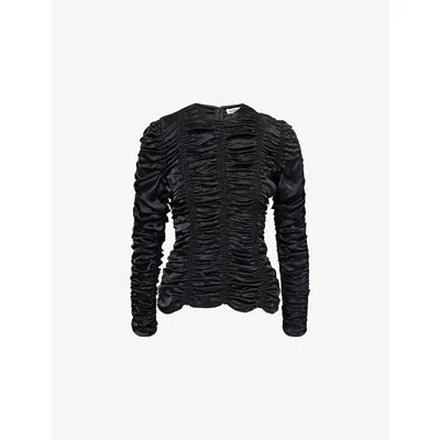 Khaite Womens Black Rory Ruched Silk Top In Multi