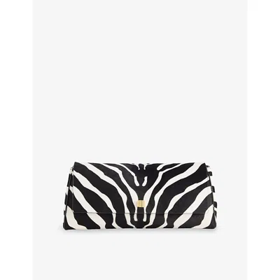 Khaite Womens Black / White Audrey Zebra-print Pony Hair Leather Clutch Bag In Multi