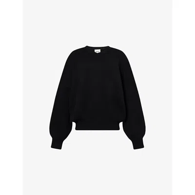 Khaite Womens Black Wolfe V-neck Cashmere Jumper Xs