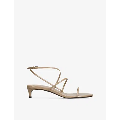 KHAITE WOMENS BLUSH LOOP KITTEN-HEEL LEATHER SANDALS EUR 37 / 4 UK