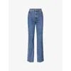 Khaite Danielle High Waist Straight Leg Jeans In Multi