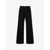 Khaite Bacall Low Rise Straight Jeans In Black