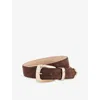 Khaite Womens Coffee Benny Gold-tone Buckle Leather Belt In Brown