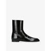 Khaite Glossy Enameled Leather Boot In Animal Print