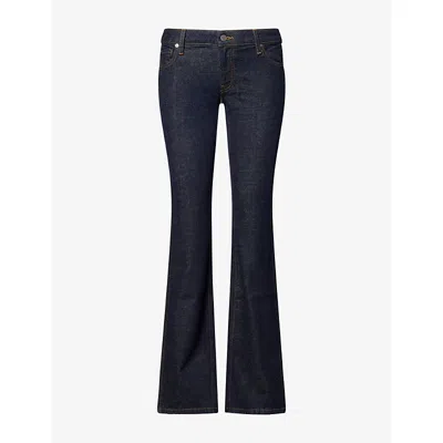Khaite Womens Conforti Mid-rise Bootcut Denim Jeans Benson In Blue