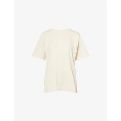 Khaite Womens Cream Allen Relaxed-fit Silk T-shirt In White