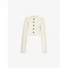 Khaite Button-up Brushed Cardigan In Cream