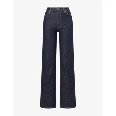 Khaite Womens Danielle Stovepipe Denim Jeans Benson In Blue