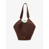 Khaite Womens Dark Brown Lotus Mini Leather Tote Bag In Brown