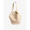 Khaite Womens Lotus Small Leather Tote Bag Dark Ivory In Dark Ivory