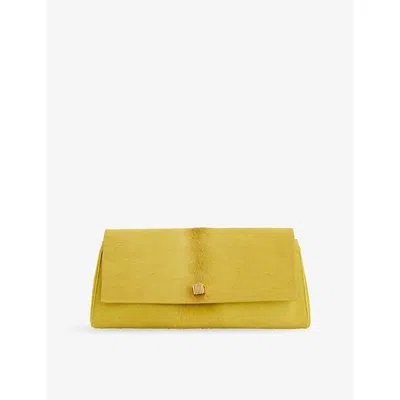 Khaite Womens Fern Audrey Leather Clutch Bag In Yellow