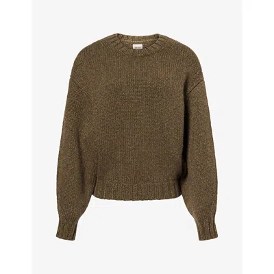 Khaite Womens Gemma Round-neck Cashmere Jumper Artichoke