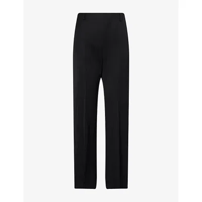 Khaite Womens Grenare Straight-leg Virgin-wool Trousers Black