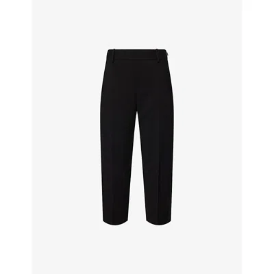 Khaite Womens Black High-rise Crop-leg Stretch-woven Trousers