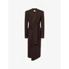 Khaite Jelson Double-face Wool Wrap Coat In Brown