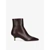 Khaite Bella 55 Leather Ankle Boots In Multi